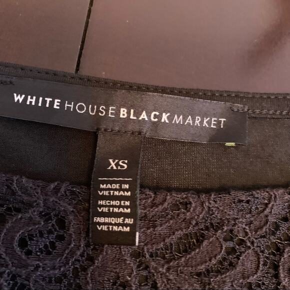 WHBM black lace neck bell sleeves top size Extra Small XS - Picture 7 of 9